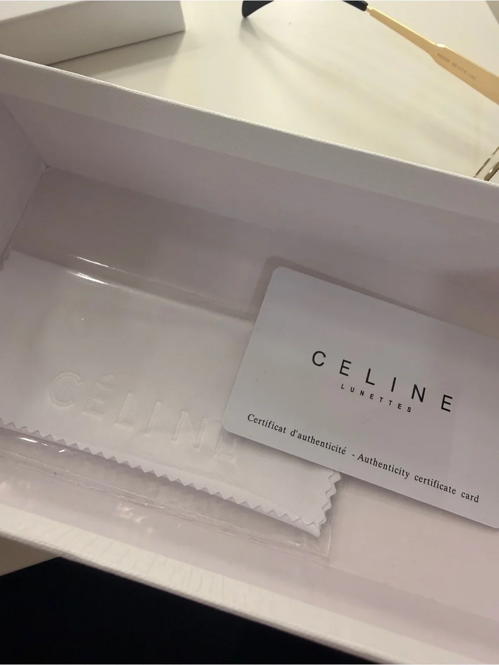 Celine Gold Metal Rimmed Women's Eyeglasses with Black Temple Tips